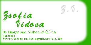 zsofia vidosa business card